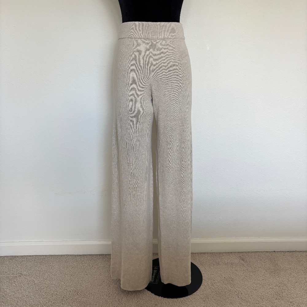 Mango Beige Cream Wide Leg Lounge Pants